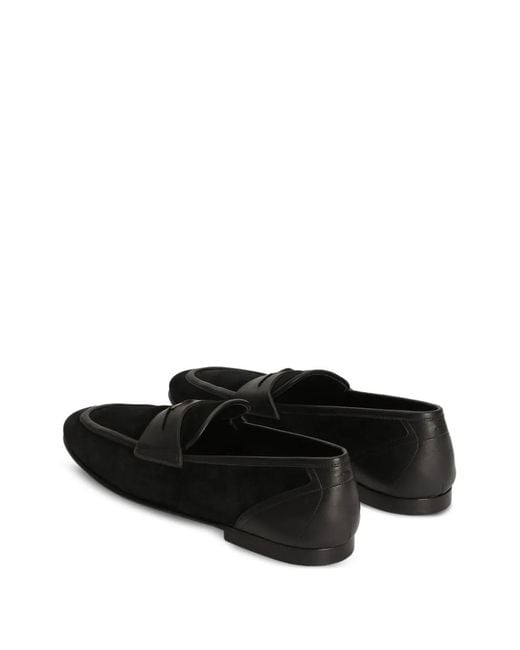 Dolce & Gabbana Black Leather Slippers for men