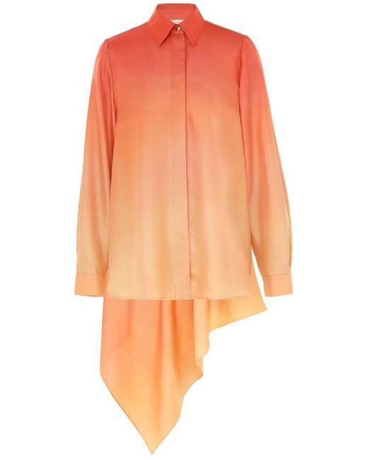 Zimmermann Orange Chemise Tranquility À Design Asymétrique