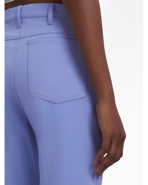 Marni Blue Pressed-Crease Straight-Leg Trousers