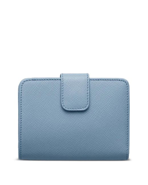 Prada Blue Small Saffiano Leather Wallet