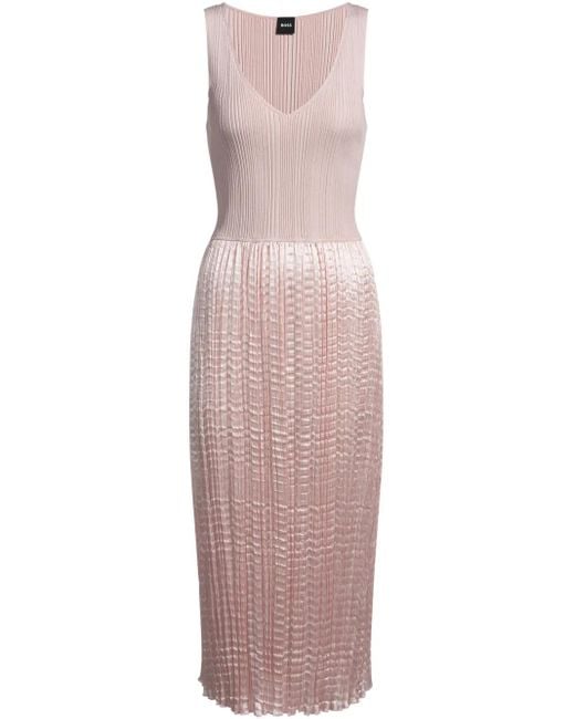 Boss Pink Pleated Dress