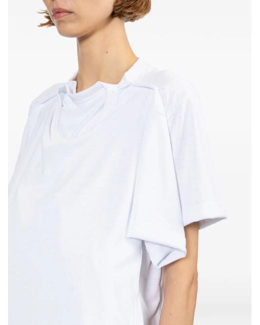 Comme des Garçons White T-Shirt À Design Superposé