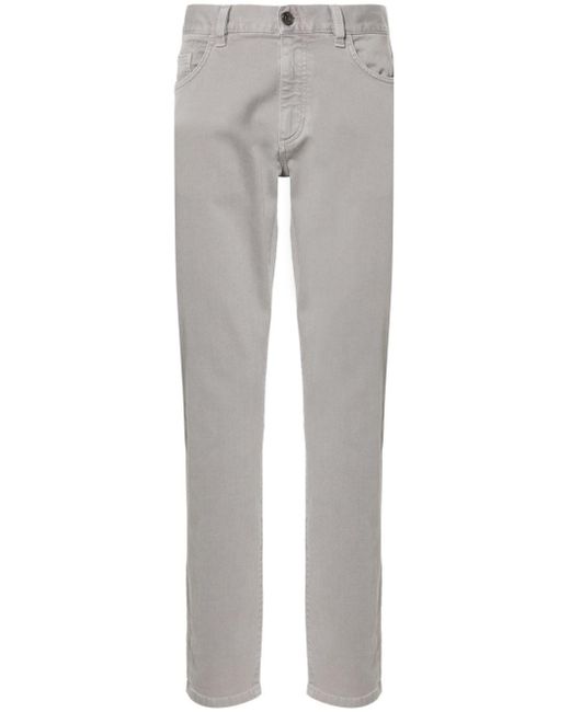 Zegna Halbhohe Straight-Leg-Jeans in Gray für Herren