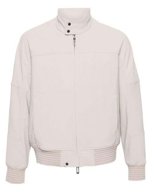 Emporio Armani White High-neck Zip-up Jacket for men