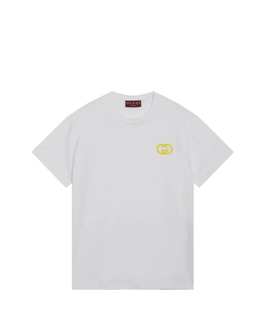 Gucci White Interlocking-G T-Shirt