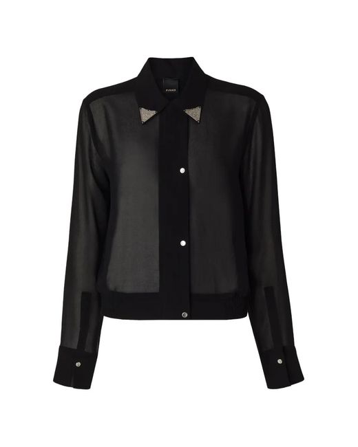 Pinko Black Embellished Sheer Shirt
