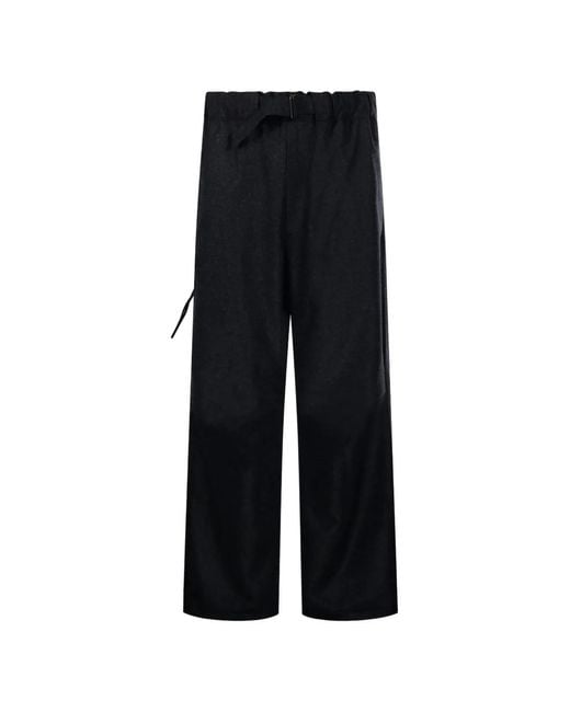 DARKPARK Black Jordan Belted Wide-Leg Wool Trousers for men