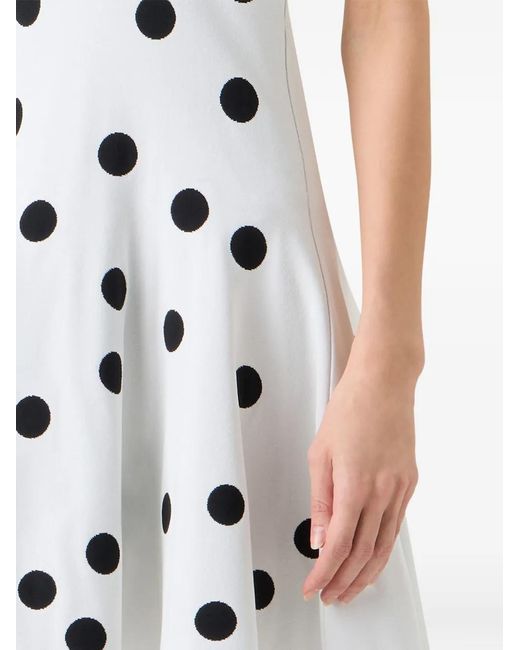 Akris Punto White Polka-Dot Sleeveless Dress