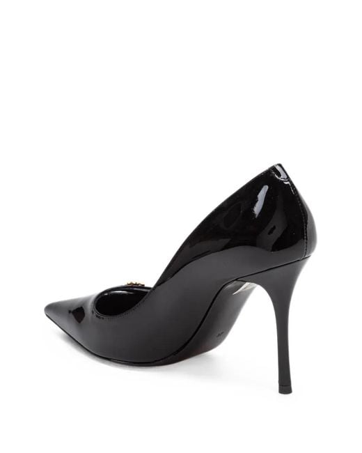 Dolce & Gabbana Black Dg-Logo Leather Heeled Pumps