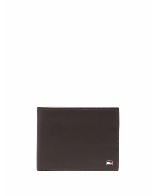 Tommy Hilfiger Brown Logo-Patch Leather Wallet for men