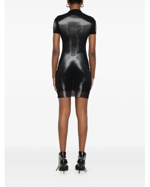 Jean Paul Gaultier プリント メッシュドレス Black