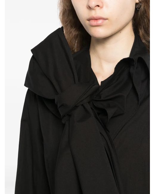 Yohji Yamamoto Black Ruffle-Detailing Shirt