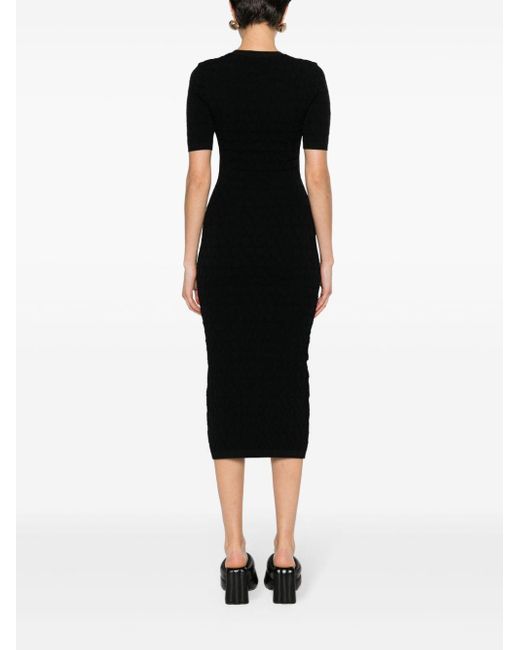 Valentino Garavani Black Short-sleeved Knitted Dress