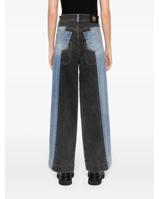 Versace Jeans Couture Blue High-Rise Wide-Leg Jeans