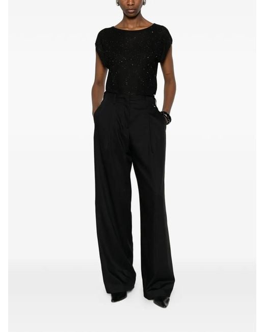 Herno Black Pleated Trousers