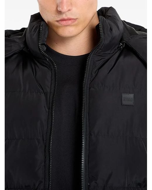Urban Classics Black Logo-Patch Padded Jacket for men