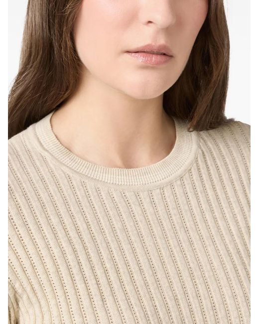 Tod's Natural Ribbed-Knit Top