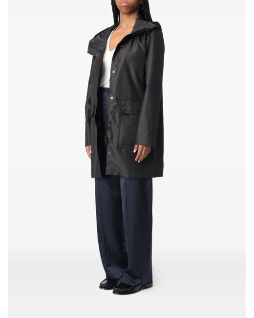 Fay Black Hooded Hook Parka