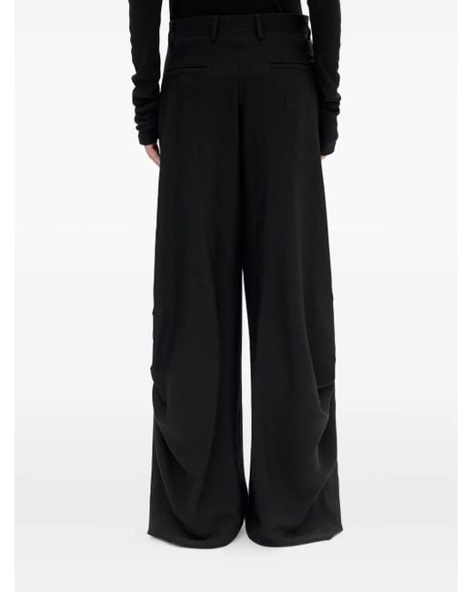 Ann Demeulemeester Black Draped-Detail Pants
