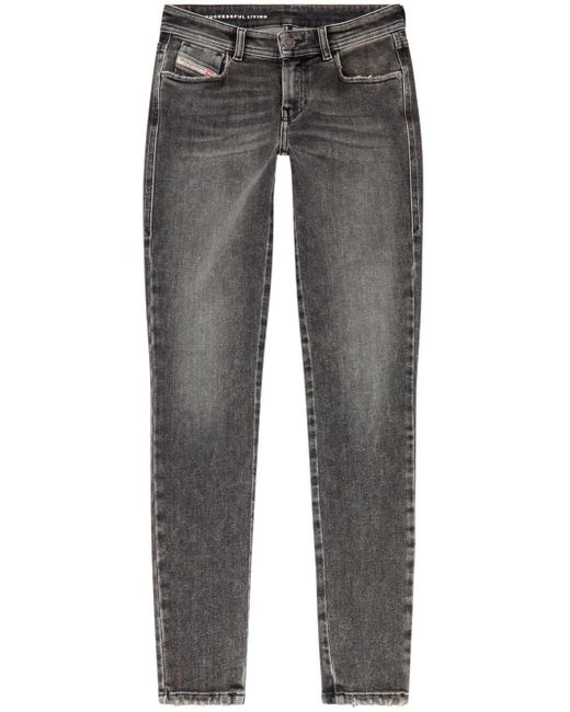 DIESEL Gray 2017 Slandy Low-rise Skinny Jeans