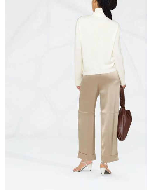 Jil Sander White Roll-Neck Virgin Wool Jumper