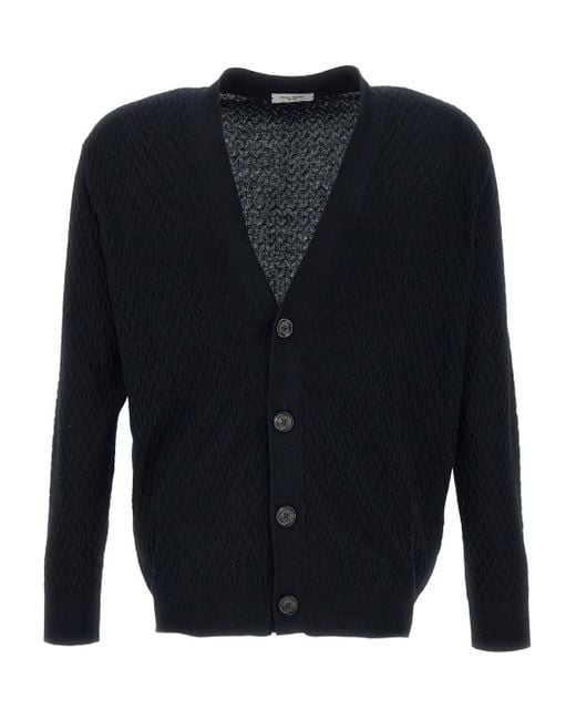 Paolo Pecora Blue Cotton Cardigan for men