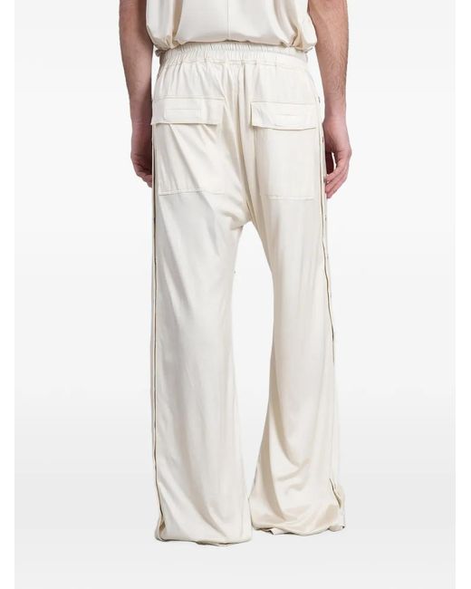 Rick Owens White Press-Stud Drawstring Trousers for men