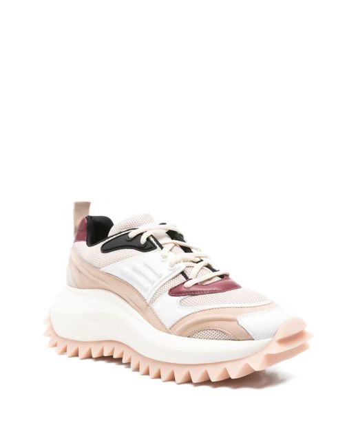 Vic Matié Natural Panelled-Design Chunky-Sole Sneakers