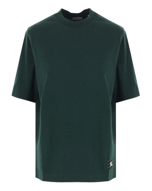 Burberry T-Shirt Met Equestrian-Knight Patch in het Green