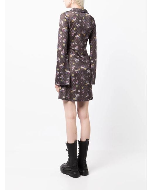 Natasha Zinko フローラル ミニドレス Gray