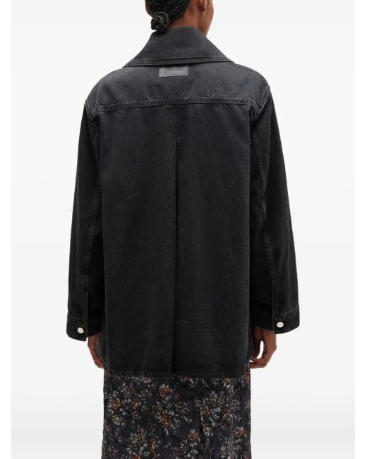 Ganni Black Buttoned Denim Jacket