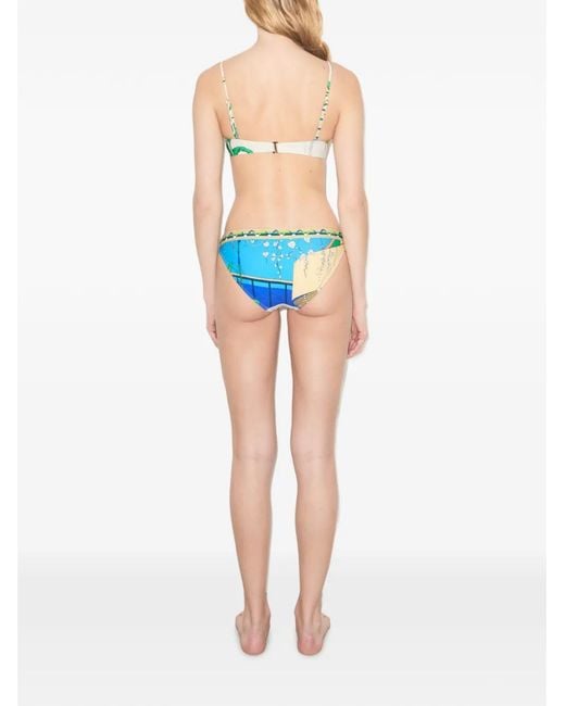 Tory Burch Green Printed Bikini Top