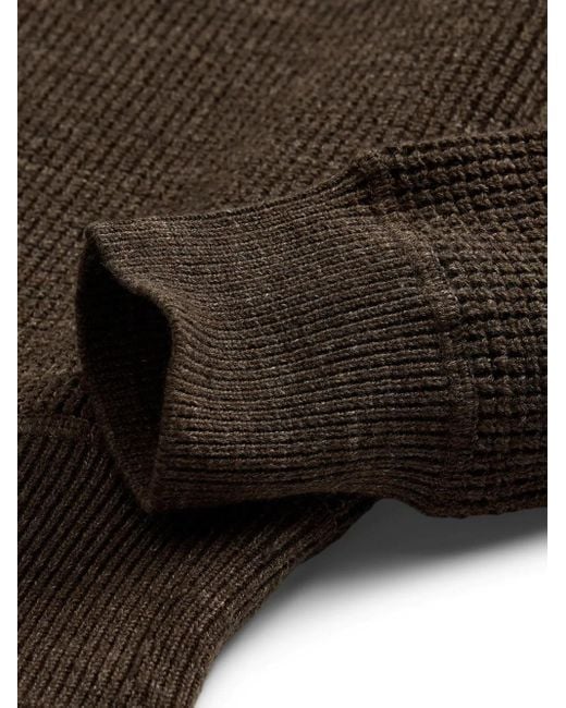 RRL Brown Waffle-Knit Jumper for men