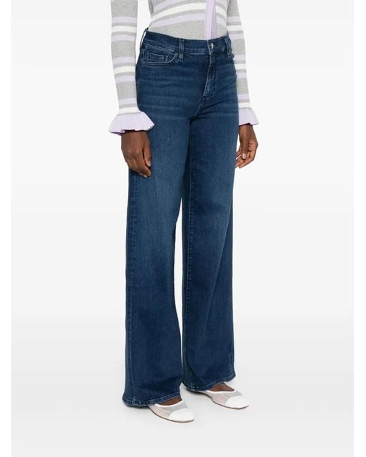 FRAME Blue Button-Zip Five-Pocket Jeans