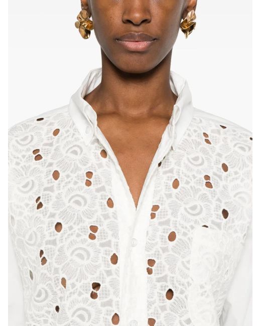 LaDoubleJ White Better Than Your Boyfriend's Lace Shirt