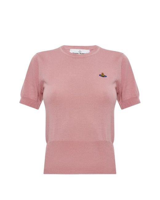 Vivienne Westwood Pink Bea Orb-Embroidered Sweater