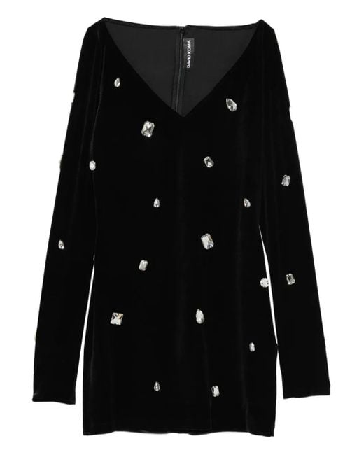 Abito Con Scollo A V E Cristalli di David Koma in Black