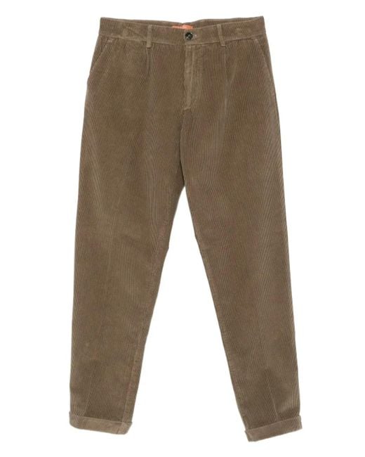 Cruna Gray Pleated Corduroy Trousers for men