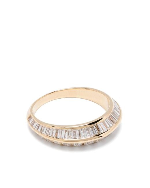 Lizzie Mandler White 18kt Yellow Gold Diamond Crescent Ring