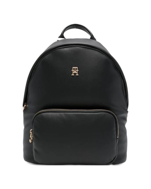Tommy Hilfiger Black Popette Soft Dome Backpack