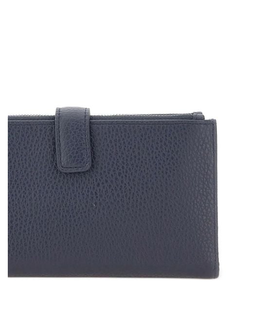 Gianni Chiarini Blue Dollaro Pebbled Leather Wallet
