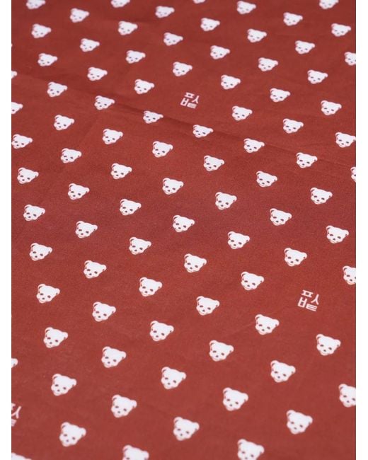 Pushbutton Red Push-Skull Scarf
