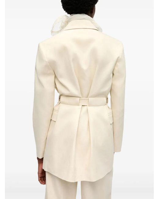 Ganni Belted Melange ジャケット White