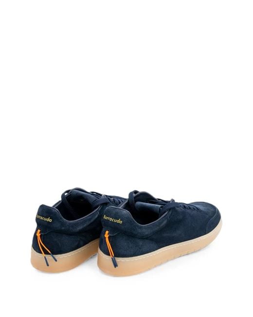Baracuta Blue Suede Perforated Sneakers for men