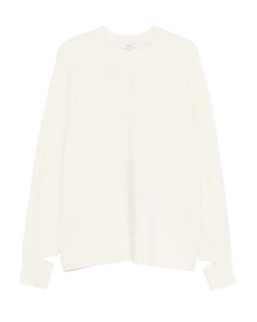 Tibi Vネック セーター White