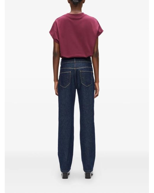 Karl Lagerfeld Blue Double-Button Patch-Pocket Jeans