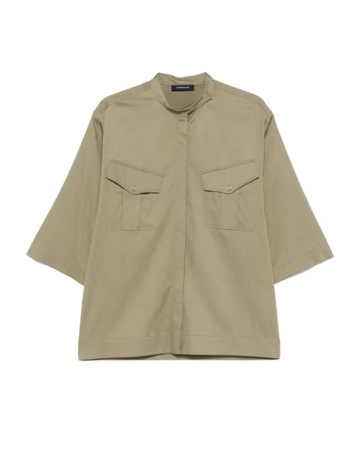 Camicia Con Colletto Alla Coreana di Barbara Bui in Natural