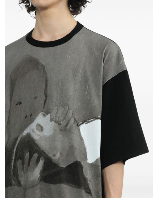 Undercover Black Illustration-print Cotton T-shirt for men