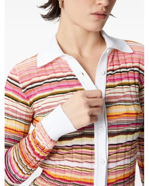 Missoni Red Striped Knitted Shirt
