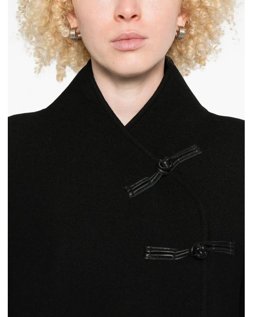 Abrigo Con Cuello Mao Rohe de color Black
